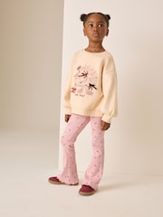 Ecru/Pink Graphic Sweatshirt and Flare Leggings Set (3-16yrs) - Image 2 of 4
