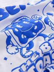 Alb - Tricou cu mânecă scurtă cu imprimeu grafic (3luni-7ani) - Imaginea 3 din 4