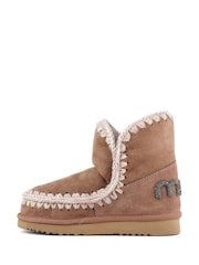 Mou Brown Eskimo 18 Sheepskin Lined Suede Glitter Logo Boots - Image 2 of 5