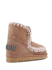 Mou Brown Eskimo 18 Sheepskin Lined Suede Glitter Logo Boots - Image 4 of 5