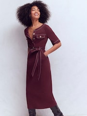 Boden Purple Bria Ponte Midi Dress - Image 1 of 5