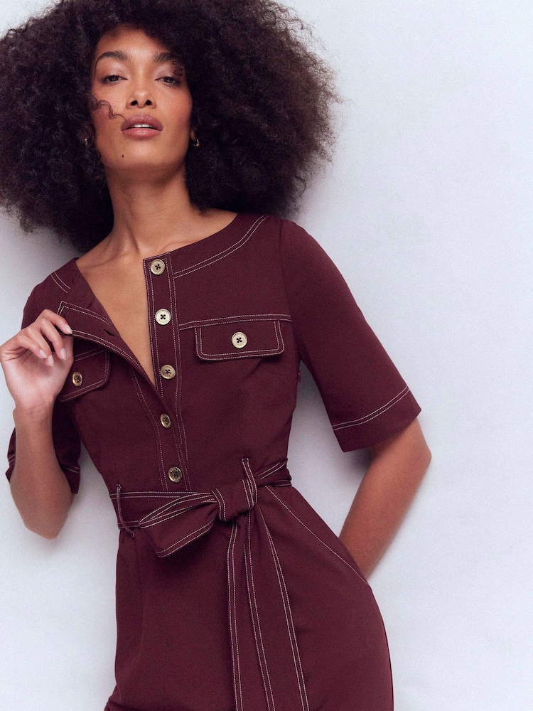 Boden Purple Bria Ponte Midi Dress - Image 2 of 5 Boden Purple Bria Ponte Midi Dress - Image 2 of 5