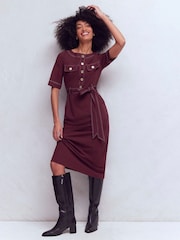 Boden Purple Bria Ponte Midi Dress - Image 4 of 5