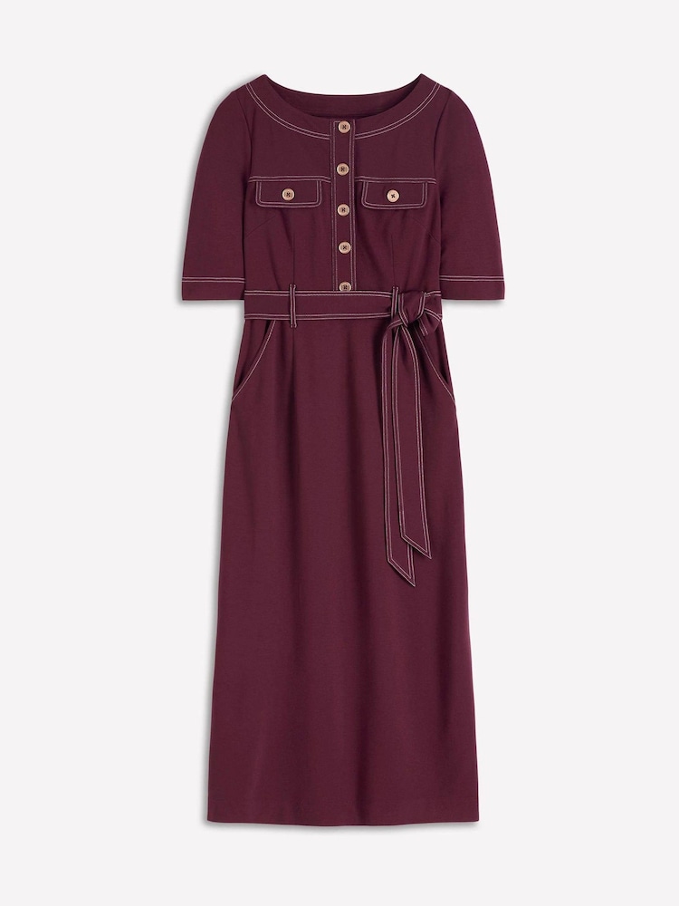 Boden Purple Bria Ponte Midi Dress - Image 5 of 5 Boden Purple Bria Ponte Midi Dress - Image 5 of 5