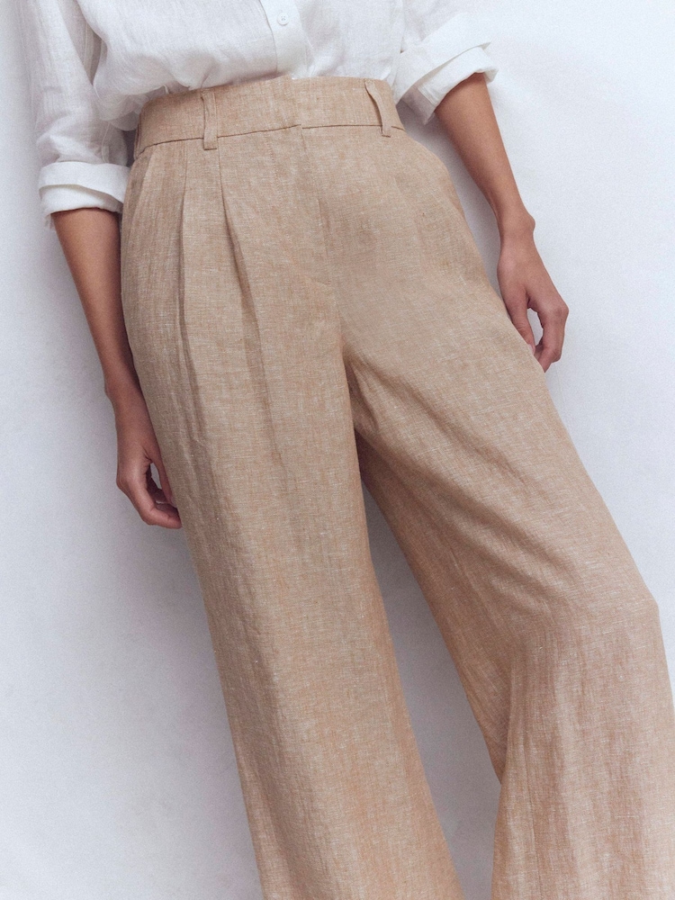 Boden Brown Kensington Linen Trousers - Image 2 of 5