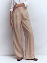 Boden Brown Kensington Linen Trousers - Image 4 of 5