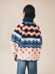 Multi Fairisle Button Up Borg Jacket (3-16yrs) - Image 3 of 5