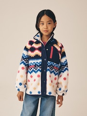 Multi Fairisle Button Up Borg Jacket (3-16yrs) - Image 4 of 5
