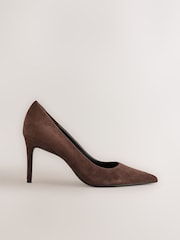 Chocolate Brown Forever Comfort® Leather Lined Mid Court Heels - Image 1 of 5