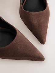Chocolate Brown Forever Comfort® Leather Lined Mid Court Heels - Image 5 of 5