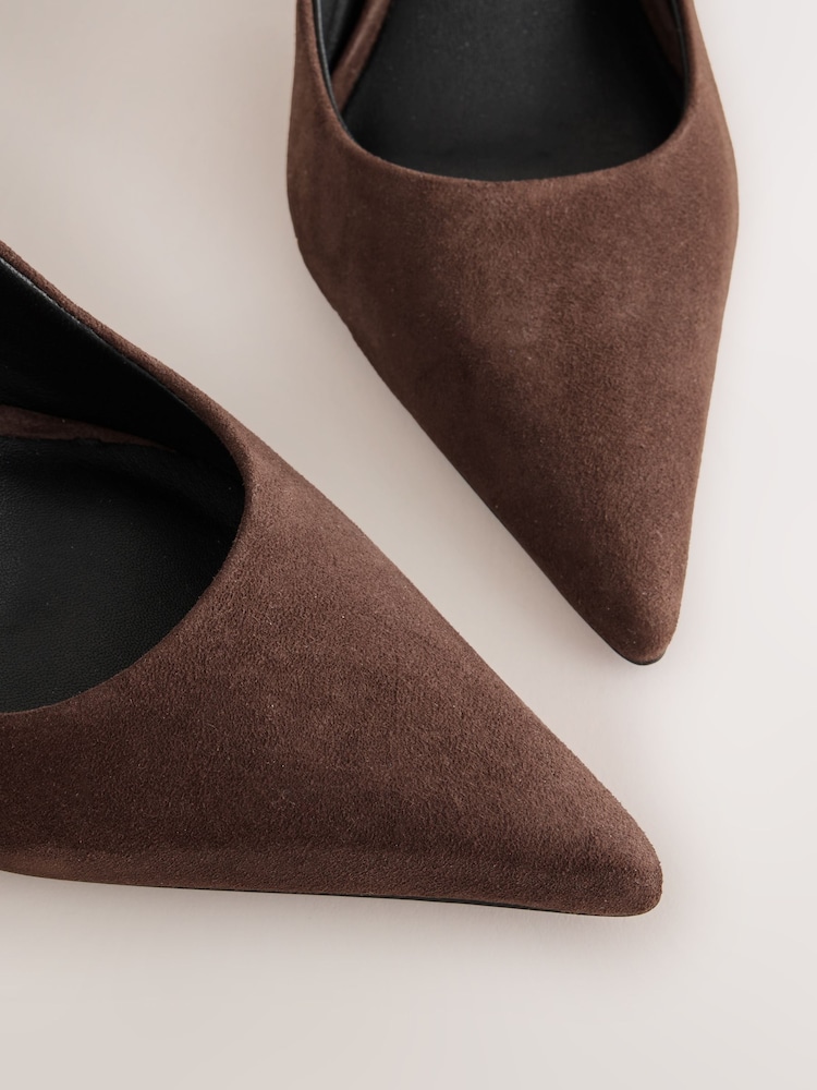 Chocolate Brown Forever Comfort® Leather Lined Mid Court Heels - Image 5 of 5 Chocolate Brown Forever Comfort® Leather Lined Mid Court Heels - Image 5 of 5
