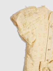 River Island Yellow Bow Boucle Pearl Dress - Image 3 of 4