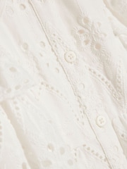 River Island White Broderie Belted Rara Dress - Image 3 of 4