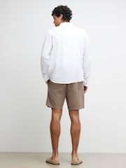 River Island Brown Linen Look Pull On Shorts - Image 2 of 4