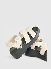 River Island Cream Contrast Chunky Wedge Sandals - Image 5 of 5