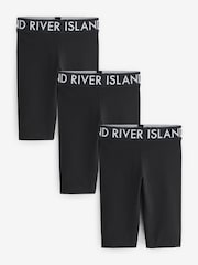 River Island Black Logo Cycling Shorts 3 Pack - Image 1 of 4