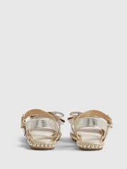 River Island Gold Metallic Bow Espadrilles - Image 3 of 5