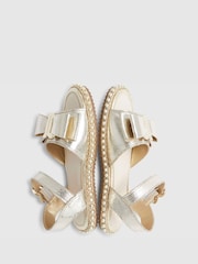 River Island Gold Metallic Bow Espadrilles - Image 5 of 5