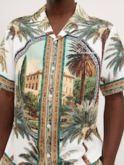 River Island Green Regular Fit Palm Print Shirt - Image 4 of 4