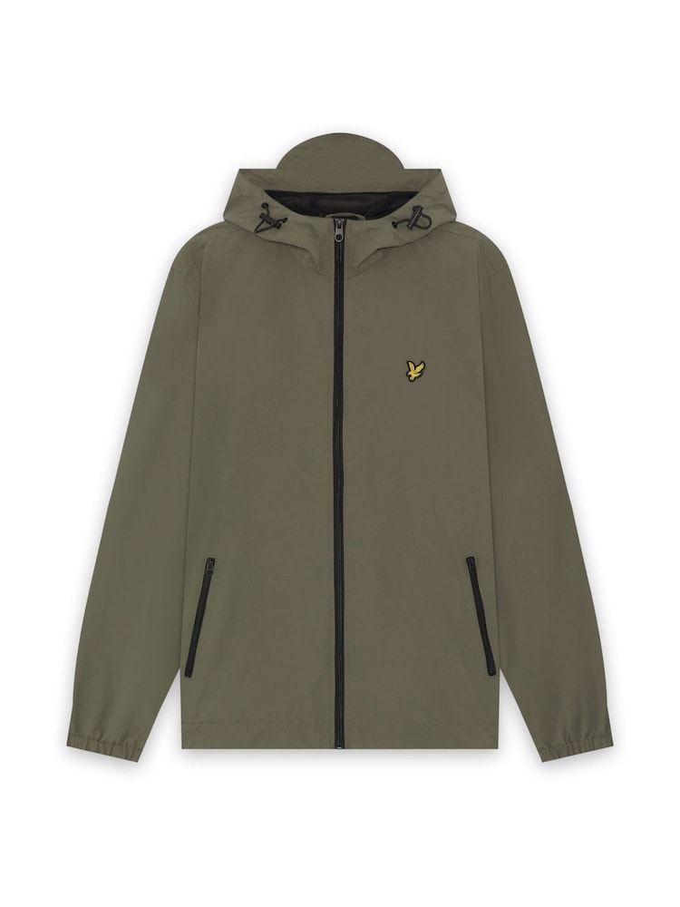 Lyle & Scott Green Contrast Zip Through Hooded Jacket - Image 1 of 1