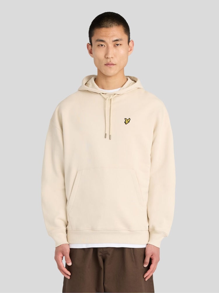 Lyle & Scott Cream Heavyweight Loopback Pullover Hoodie - Image 1 of 6 Lyle & Scott Cream Heavyweight Loopback Pullover Hoodie - Image 1 of 6