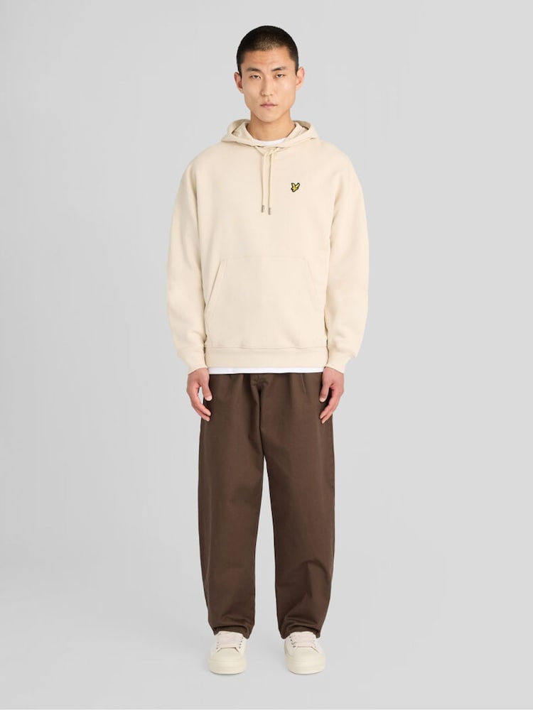Lyle & Scott Cream Heavyweight Loopback Pullover Hoodie - Image 2 of 6 Lyle & Scott Cream Heavyweight Loopback Pullover Hoodie - Image 2 of 6