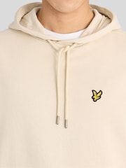Lyle & Scott Cream Heavyweight Loopback Pullover Hoodie - Image 3 of 6