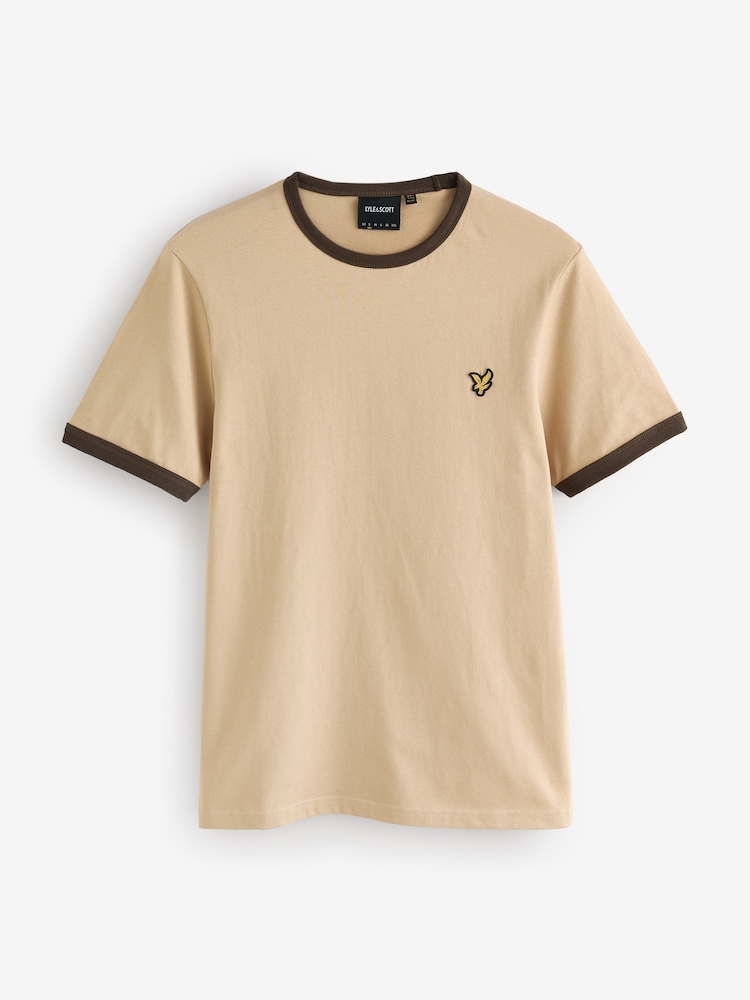 Marrone - Lyle & Scott - T-Shirt con bordi a contrasto - Immagine 1 di 1