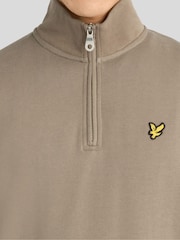Grün - Lyle & Scott Loopback-Sweatshirt mit Viertelreißverschluss - Bild 3 von 6