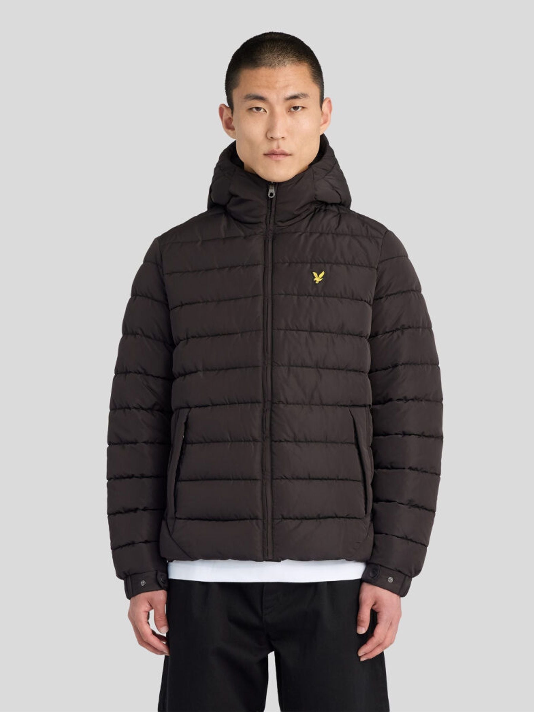 Lyle & Scott Men's Black Hooded Quilted Jacket