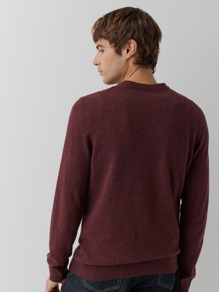 Lyle & Scott Red Lambswool Blend Crew Neck Jumper - Image 2 of 5 Lyle & Scott Red Lambswool Blend Crew Neck Jumper - Image 2 of 5