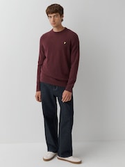 Lyle & Scott Red Lambswool Blend Crew Neck Jumper - Image 3 of 5