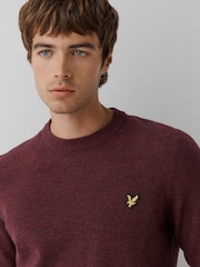 Lyle & Scott Red Lambswool Blend Crew Neck Jumper - Image 5 of 5
