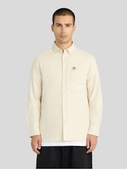 Lyle & Scott Cream Plain Flannel Shirt - Image 1 of 5