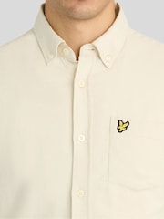 Lyle & Scott Cream Plain Flannel Shirt - Image 3 of 5