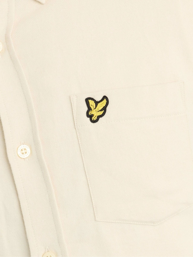 Lyle & Scott Cream Plain Flannel Shirt - Image 5 of 5 Lyle & Scott Cream Plain Flannel Shirt - Image 5 of 5