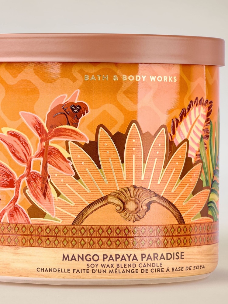 Bath & Body Works Mango Papaya Paradise 3 Wick Candle 411g - Image 2 of 2 Bath & Body Works Mango Papaya Paradise 3 Wick Candle 411g - Image 2 of 2