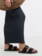 Schwarz - Simply Be Two Strap Buckle Mules - Bild 1 von 4