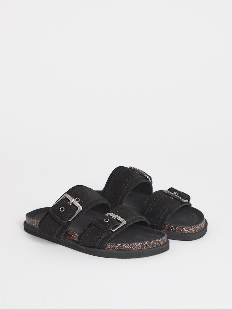 Schwarz - Simply Be Two Strap Buckle Mules - Bild 2 von 4