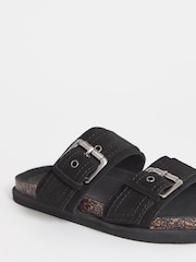 Schwarz - Simply Be Two Strap Buckle Mules - Bild 4 von 4