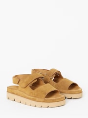 Simply Be Tan Extra Wide Fit Chunky Suede Sandals - Image 2 of 4