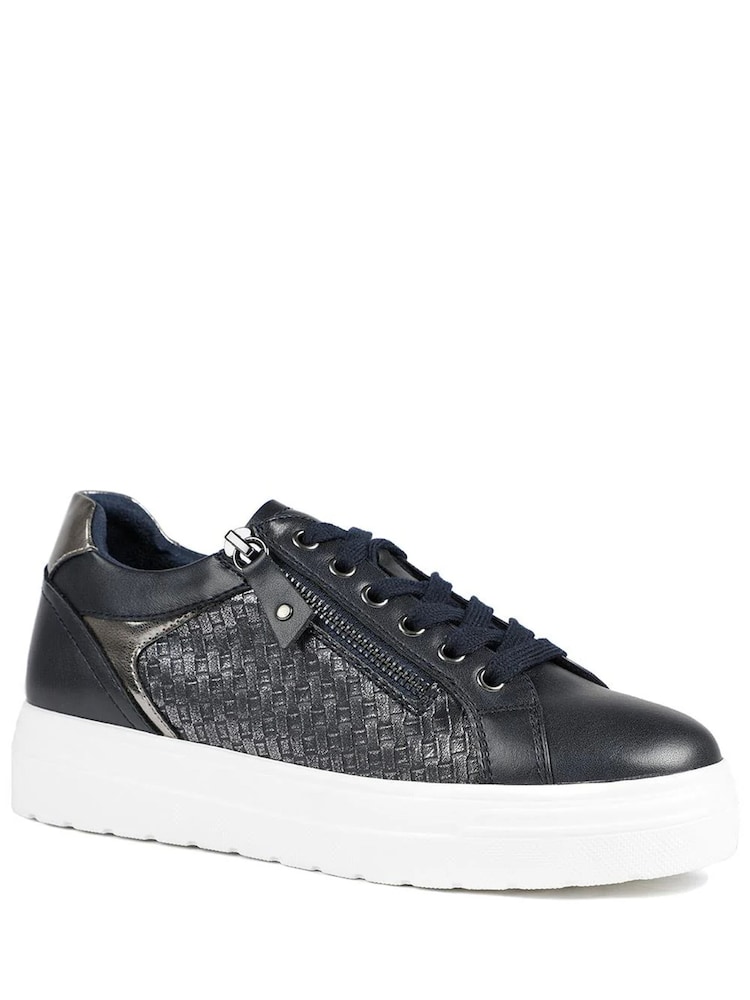 Pavers Navy Wide Fit Chunky Lace-Up Trainers - Image 2 of 5