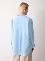 Jigsaw Blue Cotton Voile Relaxed Shirt - Image 4 of 4