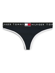 Tommy Hilfiger Blue Heritage Logo Ribbed Thongs - Image 5 of 5