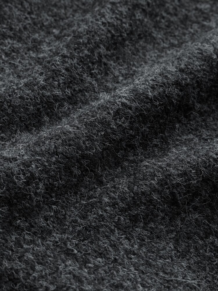 Charcoal Grey Cosy Knitted Zip Through Jacket - Image 8 of 8