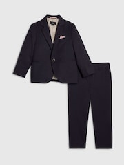 River Island Blue Tailored Suit Jacket & Suit Trousers Set - Image 1 of 5
