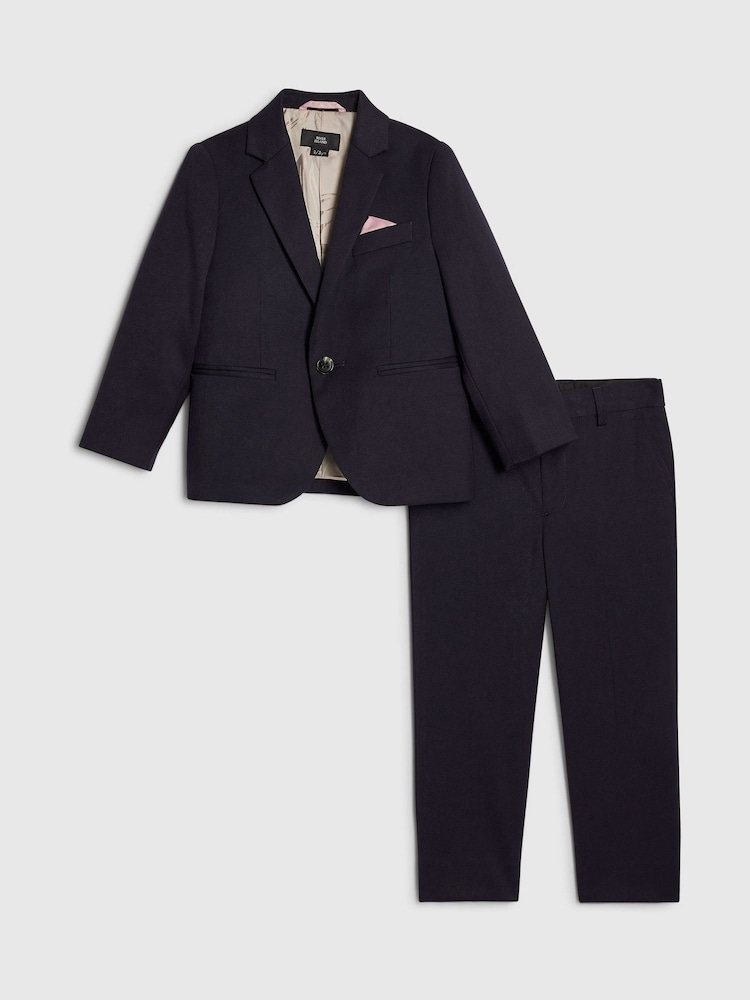 River Island Blue Tailored Suit Jacket & Suit Trousers Set - Image 1 of 5