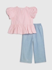 River Island Pink Seersucker Top & Jeans Set - Image 2 of 5