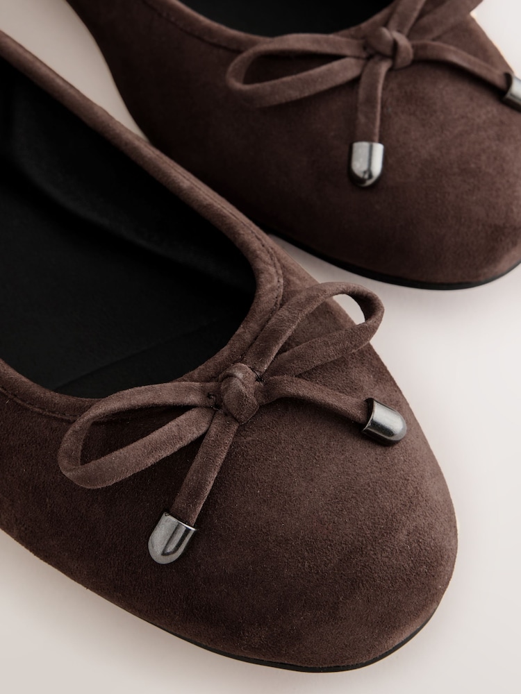 Chocolate Brown Forever Comfort® Leather Lined Round Toe Ballet Flats - Image 6 of 6 Chocolate Brown Forever Comfort® Leather Lined Round Toe Ballet Flats - Image 6 of 6