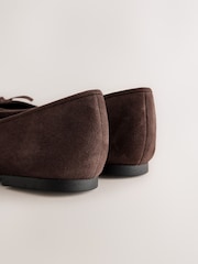 Chocolate Brown Forever Comfort®  Leather Lined Round Toe Ballet Flats - Image 8 of 9